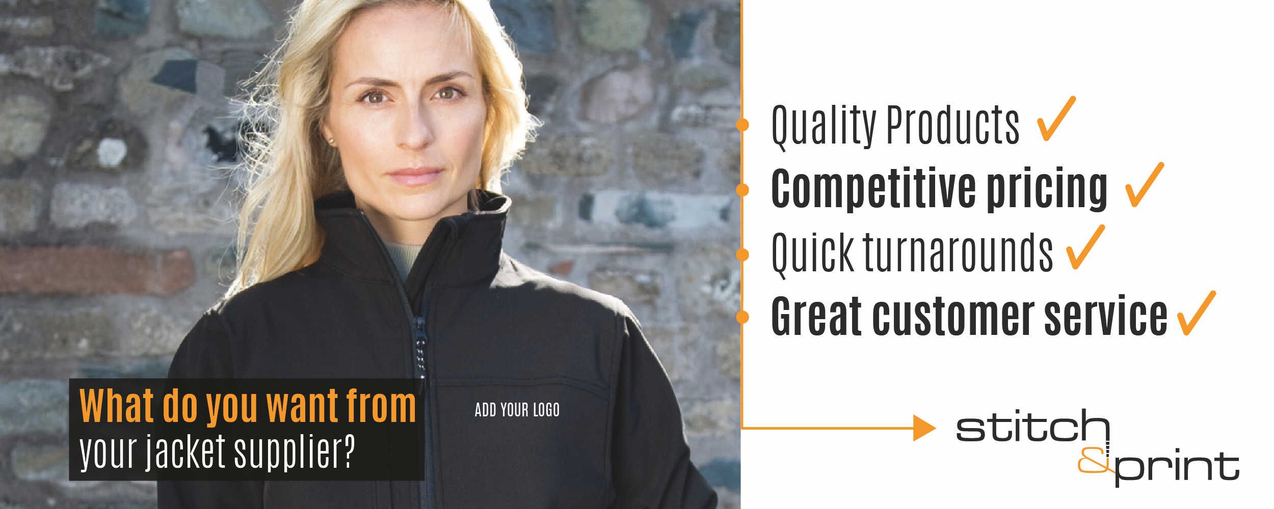 Embroidered Softshell Jackets Stitch Print